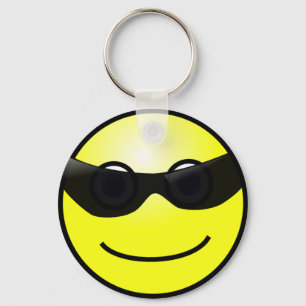 Happy Face met zonnebril-Sleutelhanger Sleutelhanger