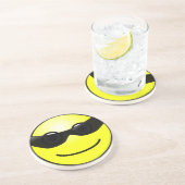 Happy Face met zonnebrillen Onderzetter (Zijkant)