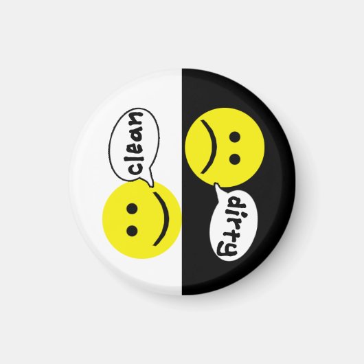 Happy Face NETTE DIRTY Lave-vaisselle Magnet (Devant)