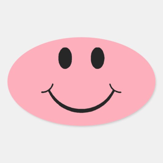 Happy Face Ovale Sticker (Voorkant)