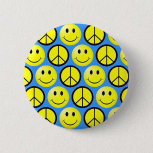 Happy Face Peace Ronde Button 5,7 Cm