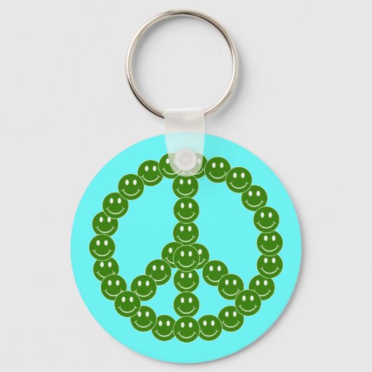 Happy Face Peace Sleutelhanger (Voorkant)