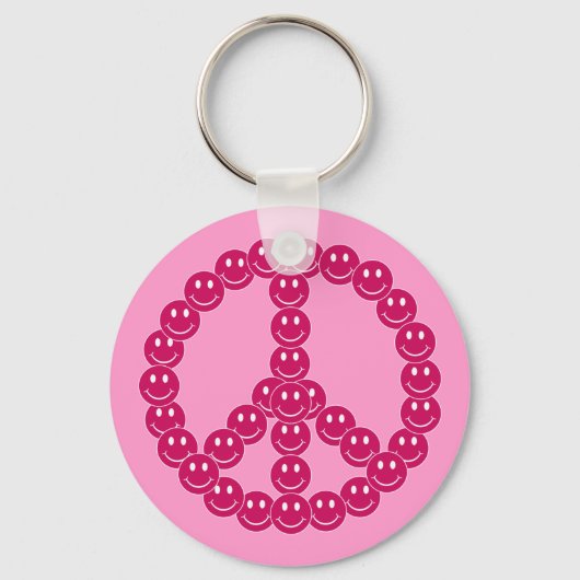 Happy Face Peace Sleutelhanger (Voorkant)