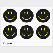 Happy Face Ronde Sticker (Vel)