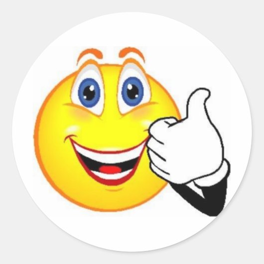 Happy Face Ronde Sticker (Voorkant)