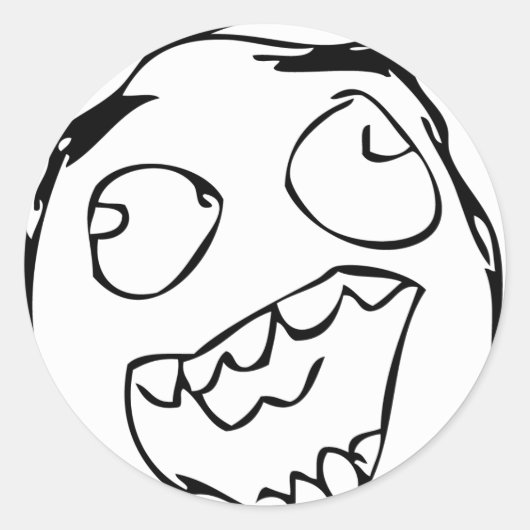 Happy Face Ronde Sticker (Voorkant)