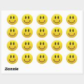 Happy Face Ronde Sticker (Vel)