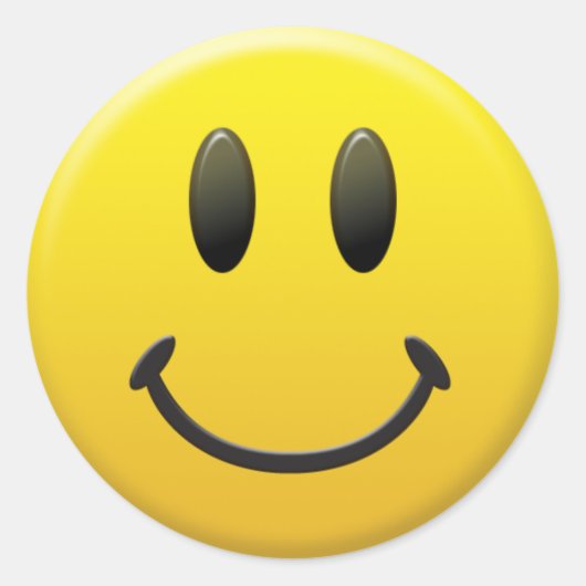 Happy Face Ronde Sticker (Voorkant)