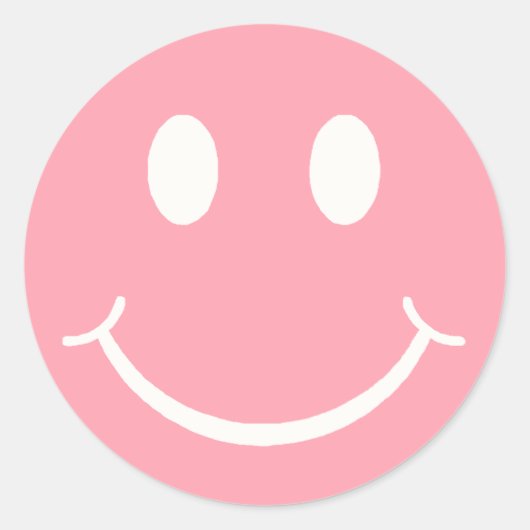 Happy Face Ronde Sticker (Voorkant)