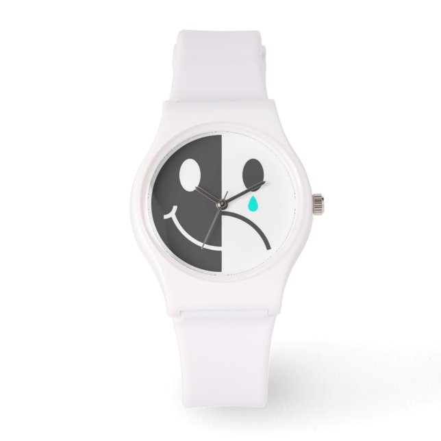 Happy Face Sad Face Watch Horloge (Voorkant)