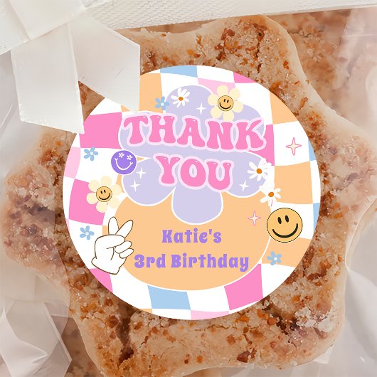 Happy Face Smile À damiers Anniversaire Sticker