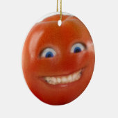 Happy Face Smiling Tomato Keramisch Ornament (Rechts)