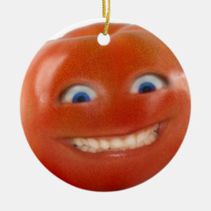 Happy Face Smiling Tomato Keramisch Ornament