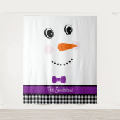 Happy Face Snowman avec Tapisserie Bowtie violette (Devant)