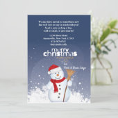 Happy Face Snowman Holiday Moving Faire-part (Debout devant)