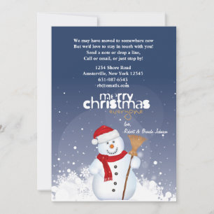 Happy Face Snowman Holiday Moving Faire-part