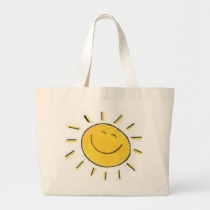 Happy Face Sun - Bag Grote Tote Bag
