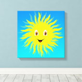 Happy Face Sunshine Canvas Afdruk (Insitu (Houten vloer))