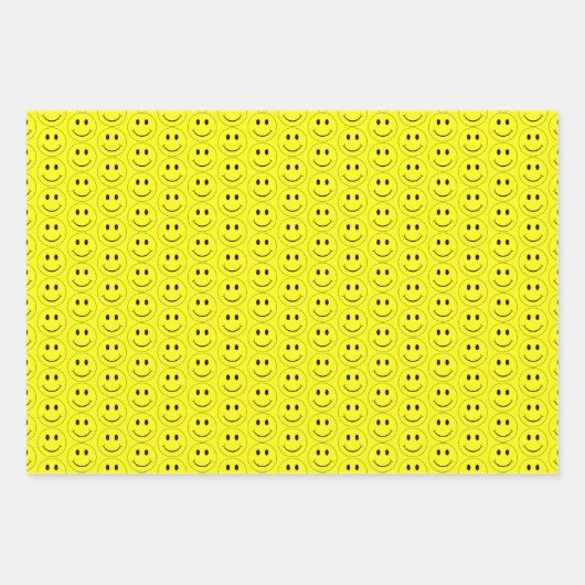 Happy Face Yellow Pattern-document Inpakpapier Vel (Voorkant 3)