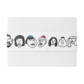 HAPPY FACES Bat Mitzvah Envelope Wrap Band Uitnodigingen Wikkel (Achterkant Voorbeeld)