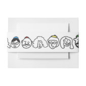 HAPPY FACES Bat Mitzvah Envelope Wrap Band Uitnodigingen Wikkel (Voorkant Voorbeeld)