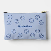 Happy Faces Blue - PETIT sac d'accessoires (Verso)