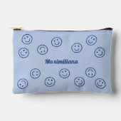 Happy Faces Blue - PETIT sac d'accessoires (Recto)