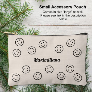 Happy Faces Charcoal Cement - KLEINE accessoire Po Etui