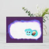 Happy Faces Fruit en Cupcake Bedankkaart (Staand voorkant)