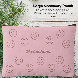 Happy Faces Roze op Roze - GROTE Accessoirezak Etui