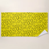 Happy Faces Yellow Beach Towel Strandlaken (Voorkant)