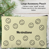 Happy Faces Zwart op Geel- GROTE Accessoirezak Etui