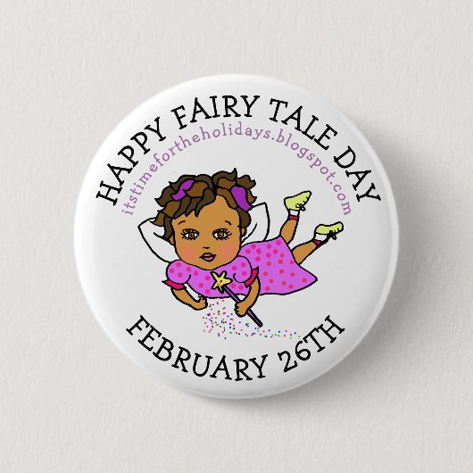 Happy Fairy Tale Day} 26 februari Ronde Button 5,7 Cm (Voorkant)