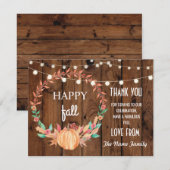 Happy Fall Harvest Festival Carte de remerciements (Devant / Derrière)