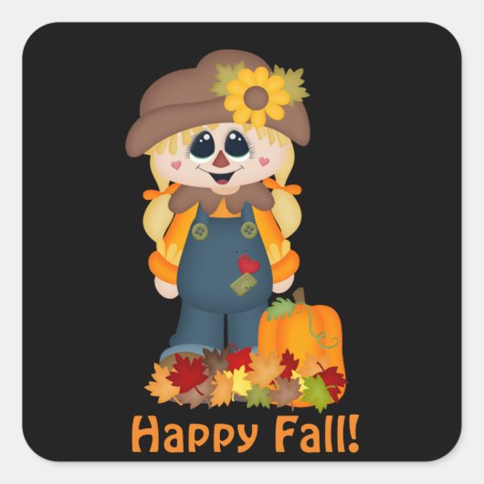 Happy Fall scarecrow Saison autocollant (Devant)
