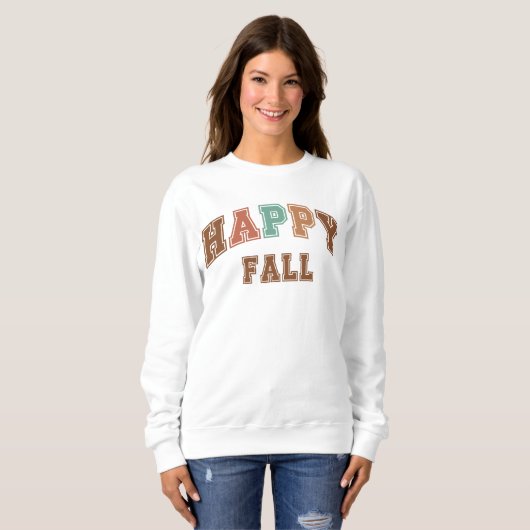 Happy Fall tendance Automne Varsity Sweatshirt (Devant entier)