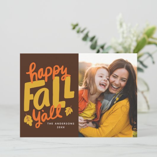 Happy Fall Y'all Automne Carte photo (Debout devant)