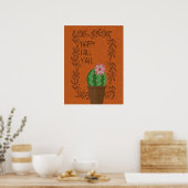 Happy Fall Y'All Cactus Design Poster (Cuisine)