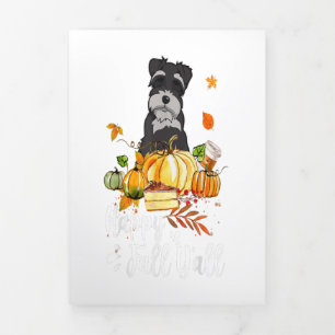 Happy Fall Yall Schnauzer Dog Thanksgiving Drieluik Aankondiging