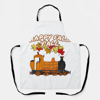 Happy Fall Y'All Steam Train Pumpkin Railroad Schort