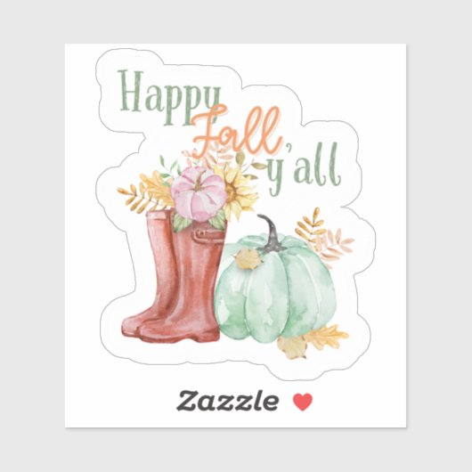 Happy Fall Y'all Sticker (Feuille)