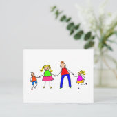 Happy Family Briefkaart (Staand voorkant)