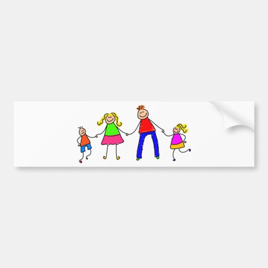 Happy Family Bumpersticker (Voorkant)