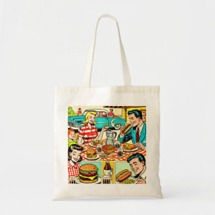 Happy Family Food Comics Tote Bag