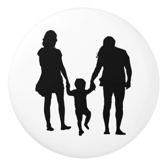 HAPPY FAMILY KERAMISCHE KNOP (Voorkant)