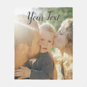 Happy Family Kiss - Aangepaste foto Fleece Deken