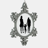 HAPPY FAMILY TIN SNEEUWVLOK ORNAMENT (Links)