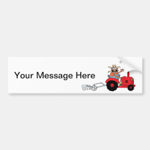 Happy Farmer die een Tractor gebruikt Bumpersticker