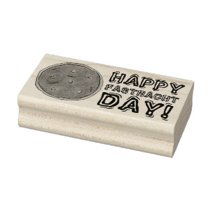 Happy Fasnacht Fastnacht Dag Donut Doughnut Stamp Rubberstempel