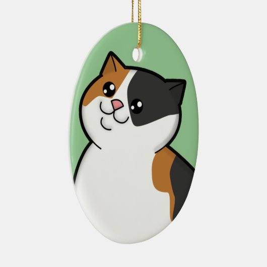 Happy Fat Calico Cat Keepomwille Ornament (Rechts)